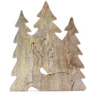 Cerf majestueux, décoration en bois 3D – 23x20 cm