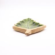 Bol en bois émaillée forme de feuille – 33x17 cm