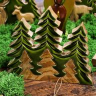 Trio de sapins, décoration en bois 3D – 20x23 cm