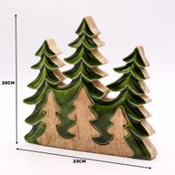 Trio de sapins, décoration en bois 3D – 20x23 cm