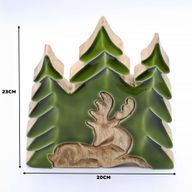 Cerf majestueux, décoration en bois 3D – 23x20 cm