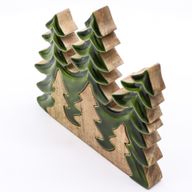 Trio de sapins, décoration en bois 3D – 20x23 cm