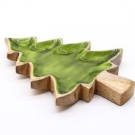 Bol en bois émaillé forme de sapin – 25x19 cm