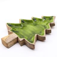 Bol en bois émaillé forme de sapin – 25x19 cm