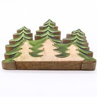 Trio de sapins, décoration en bois 3D – 20x23 cm