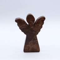 Petit Ange en bois de manguier – Décor doré – 12 cm