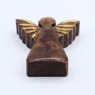 Petit Ange en bois de manguier – Décor doré – 12 cm