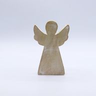 Ange en bois de manguier – Finition blanchie – 13 cm