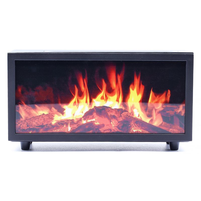 Diffuseur d'Arômes Effet Flamme avec Chant d'Oiseaux - Noir USB - Changement de Couleur