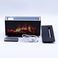 Diffuseur d'Arômes Effet Flamme avec Chant d'Oiseaux - Noir USB - Changement de Couleur