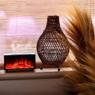 Diffuseur d'Arômes Effet Flamme avec Chant d'Oiseaux - Noir USB - Changement de Couleur