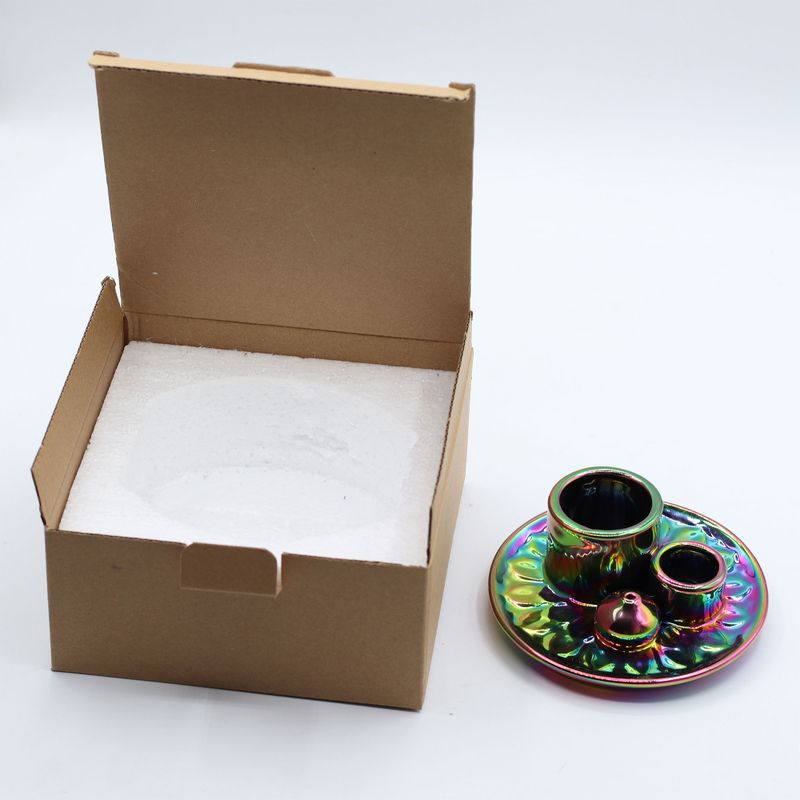Support Palo Santo & Fumigation – Mandala Arc-en-ciel Métallique