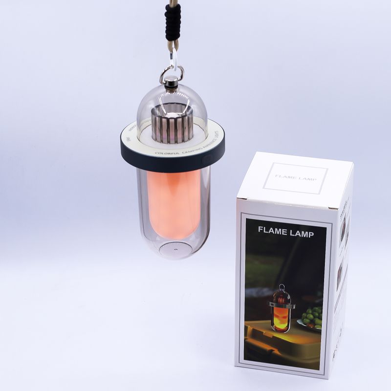 Lampe d'extérieur à effet flamme - USB-C blanc - rechargeable - multicolore