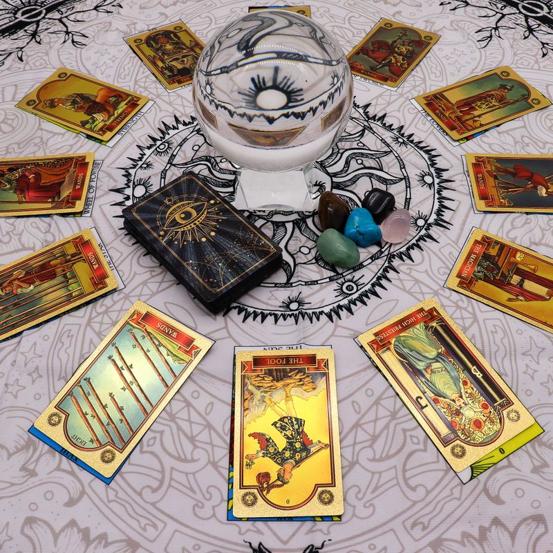 Tapis de Tirage tarot – Soleil (75x75 cm)