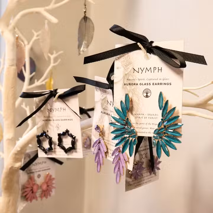 Boucles d'oreilles en verre Nymph Aurora