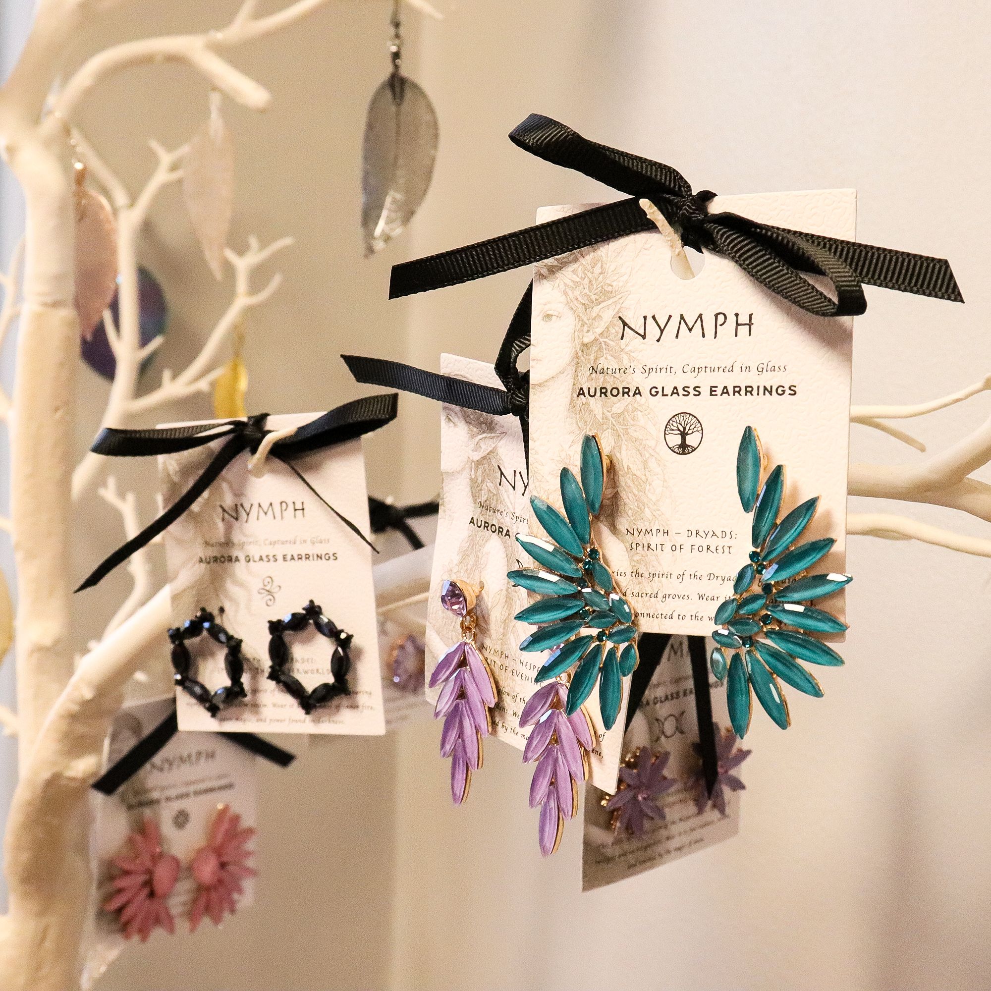 Boucles d’Oreilles en Verre – Collection Nymph Aurora