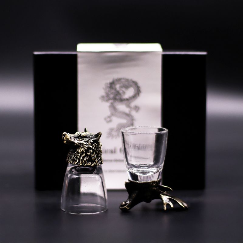 Verres à shot (50 ml) – Créatures de la Forêt Sauvage – Bronze Antique