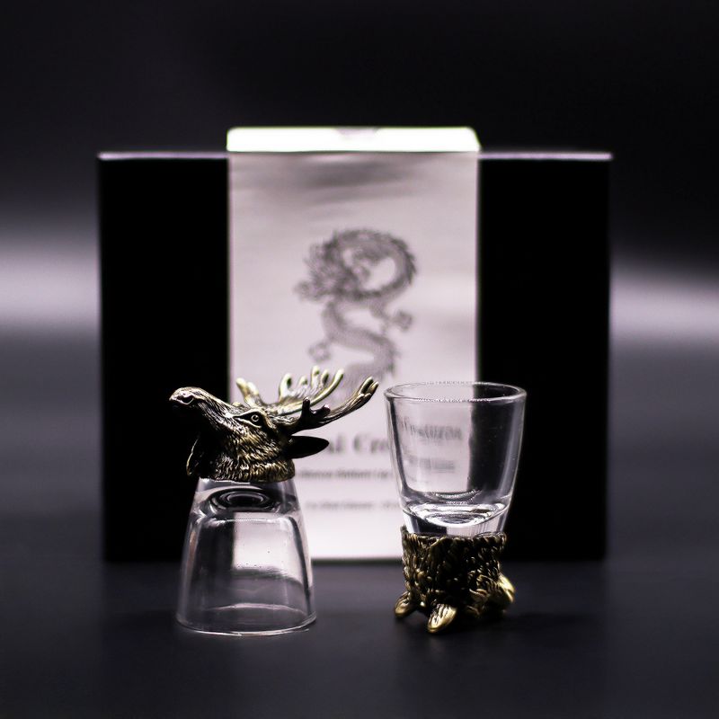 Verres à shot (50 ml) – Créatures de la Forêt Sauvage – Bronze Antique