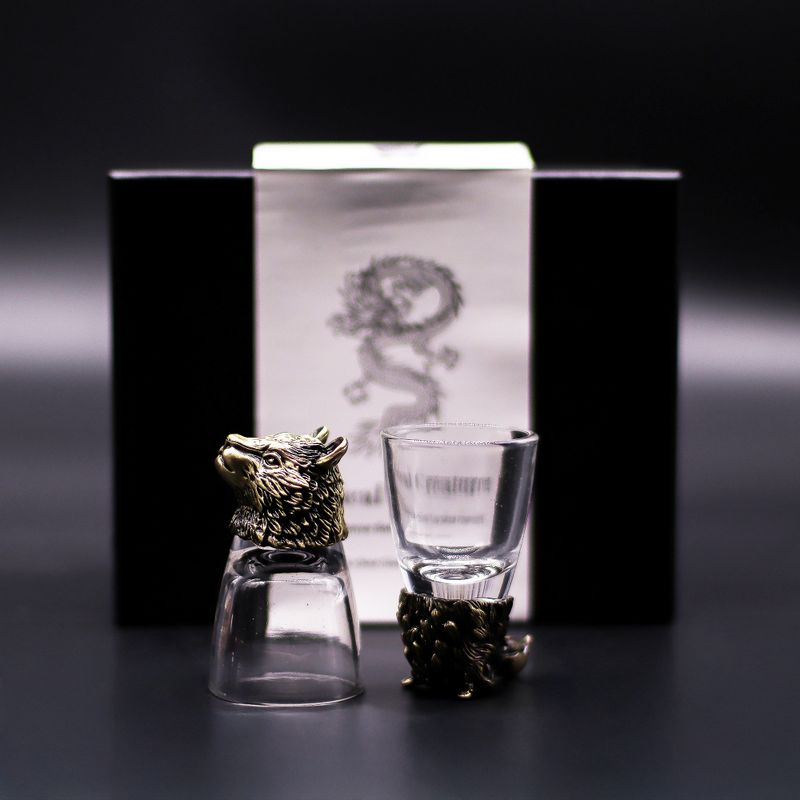 Verres à shot (50 ml) – Créatures de la Forêt Sauvage – Bronze Antique