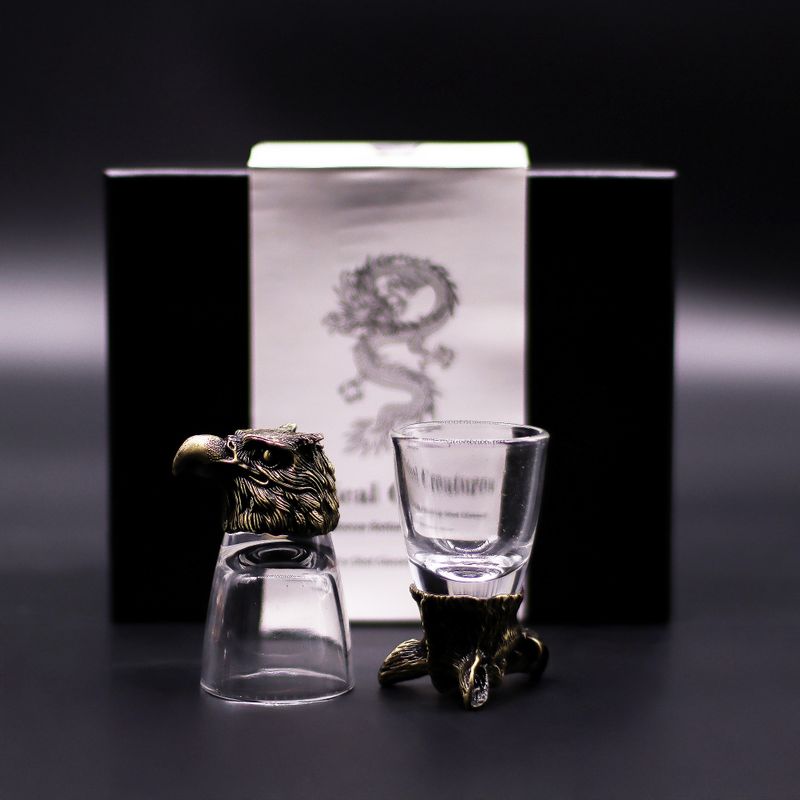 Verres à shot (50 ml) – Créatures de la Forêt Sauvage – Bronze Antique