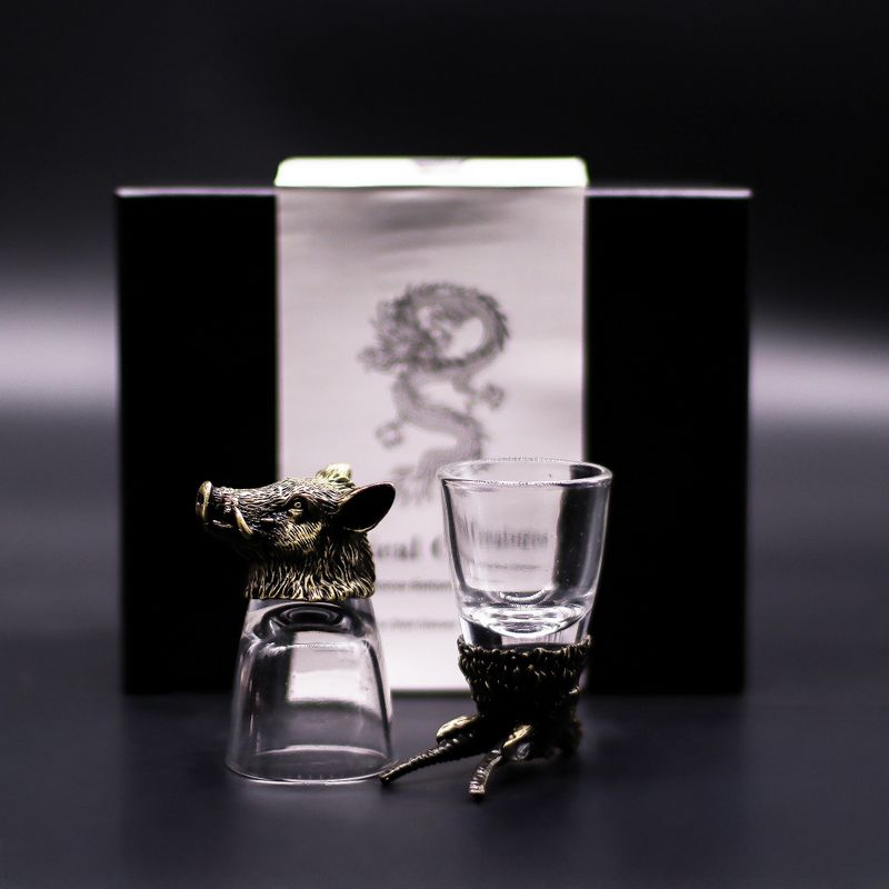Verres à shot (50 ml) – Créatures de la Forêt Sauvage – Bronze Antique