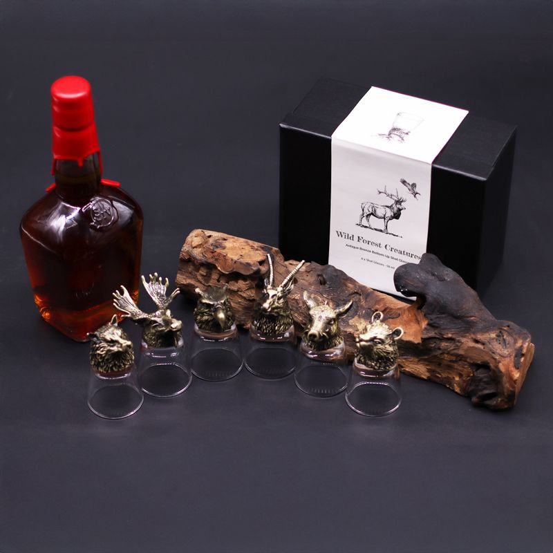 Verres à shot (50 ml) – Créatures de la Forêt Sauvage – Bronze Antique
