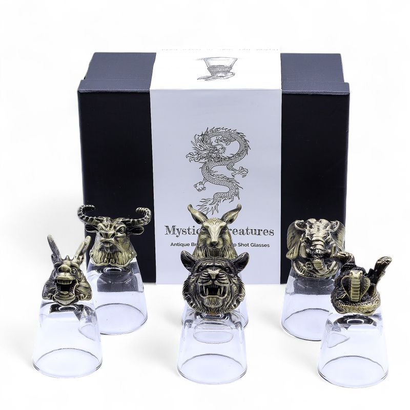 Verres à shot (50 ml) – Créatures Mystiques – Bronze Antique