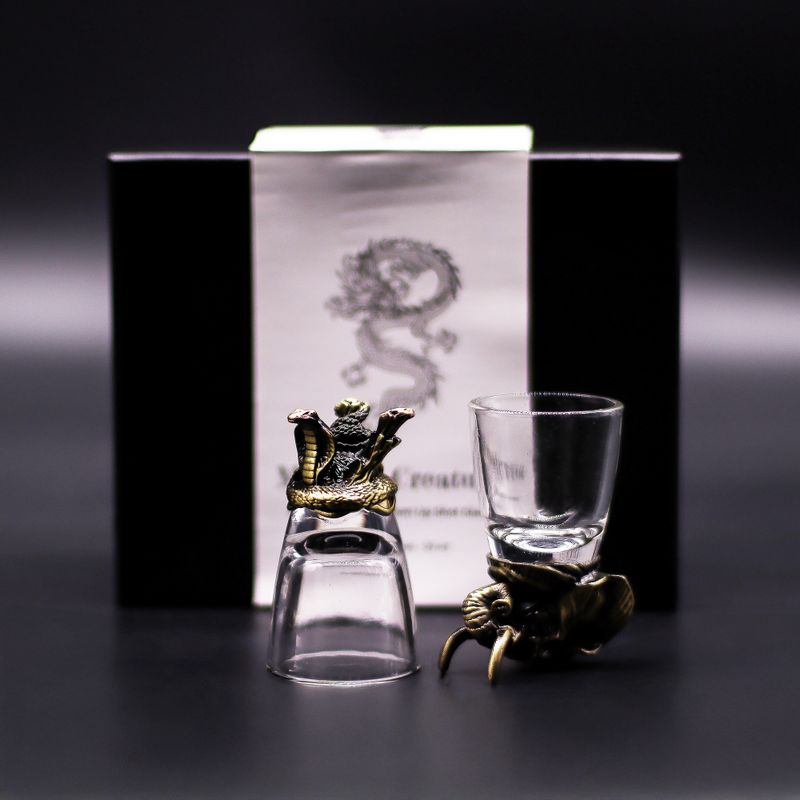 Verres à shot (50 ml) – Créatures Mystiques – Bronze Antique