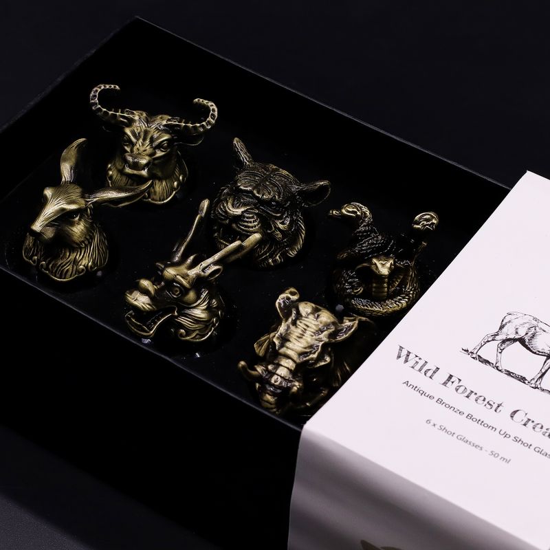Verres à shot (50 ml) – Créatures Mystiques – Bronze Antique