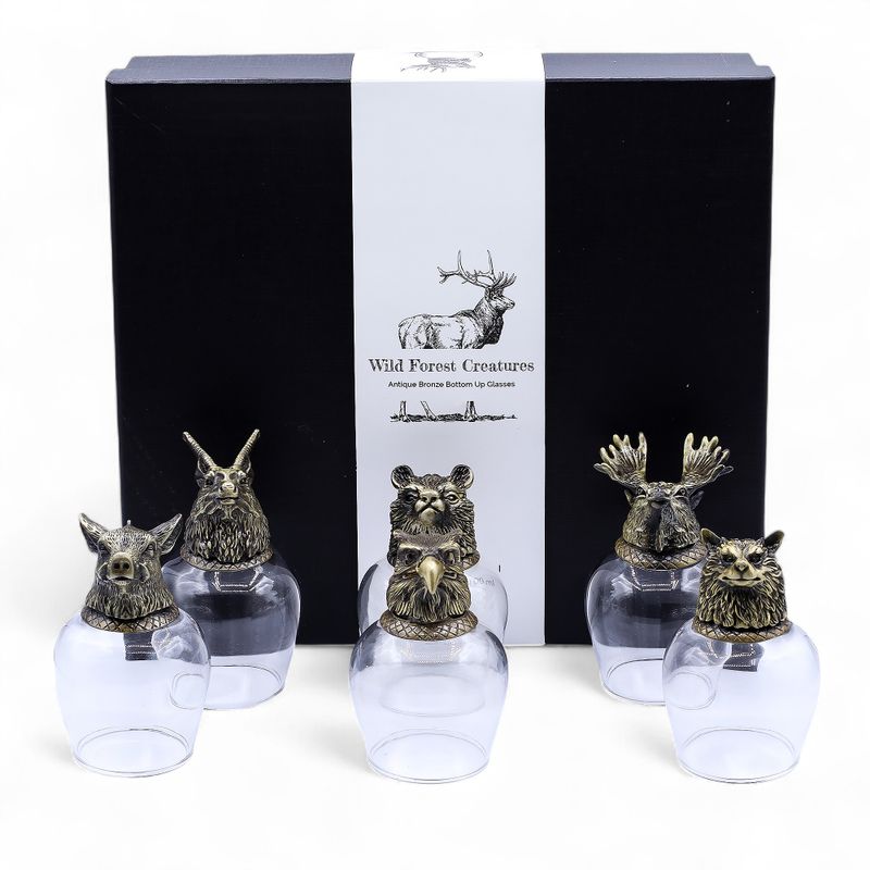 Verres (100 ml) – Créatures de la Forêt Sauvage – Bronze Antique