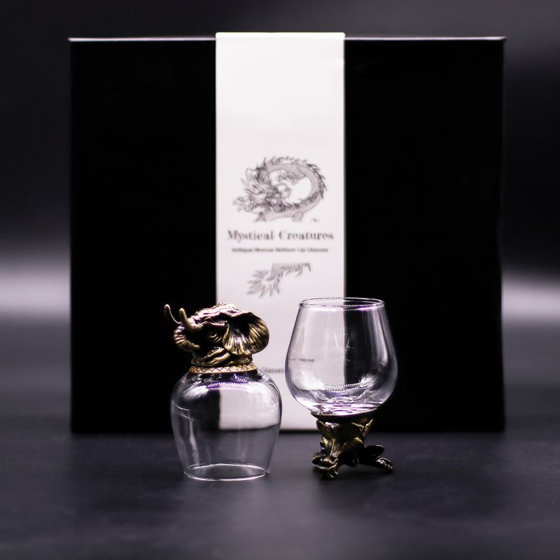 Verres (100 ml) – Créatures Mystiques – Bronze Antique