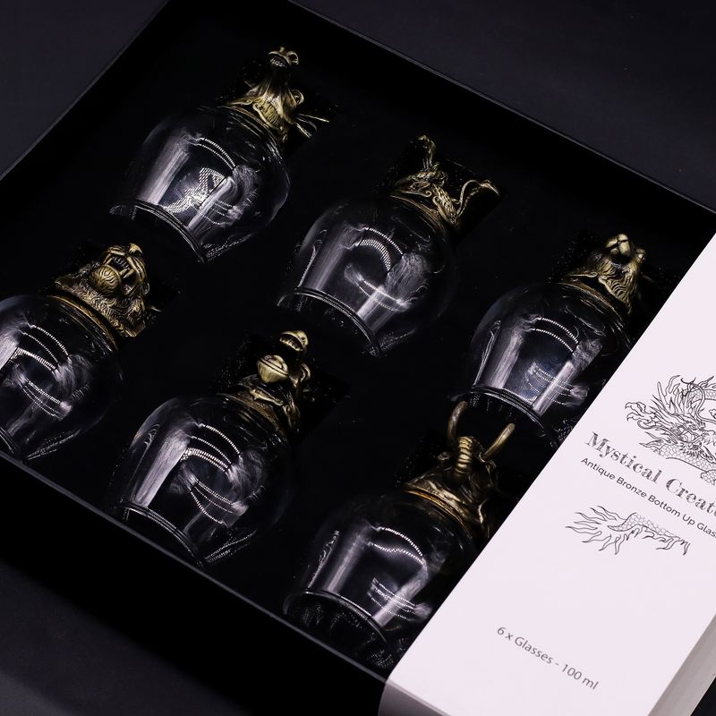 Verres (100 ml) – Créatures Mystiques – Bronze Antique