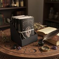 Carnets rituels sorcière cuir assortis (15x11,5 cm) – Présentoir