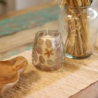Porte-bougie vase en verre floral – Printemps – 12x11 cm