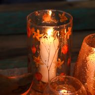Grand porte-bougie vase en verre floral – Rose – 19x11 cm