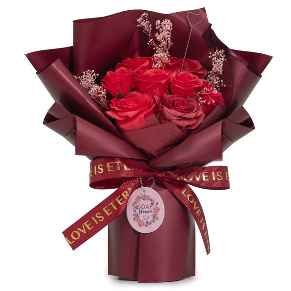 Bouquet roses de savon rouges - L’amour éternel