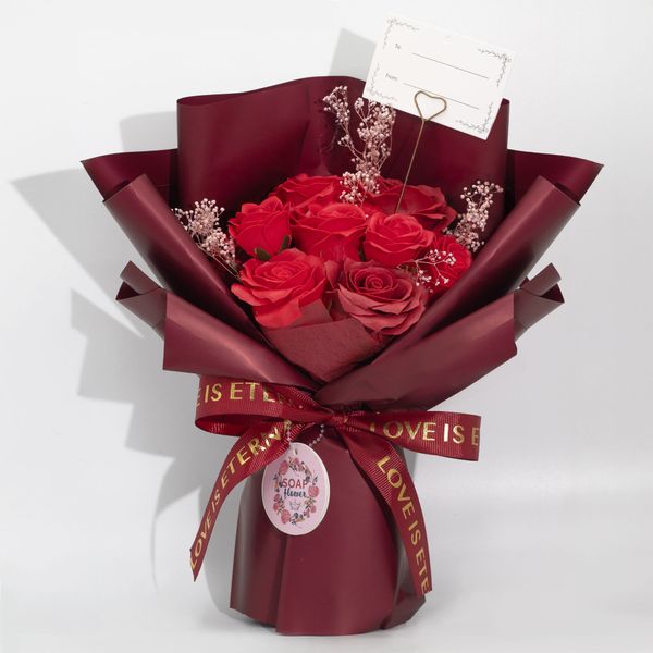 Bouquet roses de savon rouges - L’amour éternel