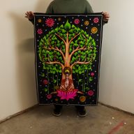 Tenture en coton (70x110 cm) – Bouddha & Arbre de Bodhi
