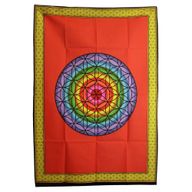 Tenture en coton (70x110 cm) – Fleur de Vie Arc-en-Ciel