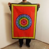 Tenture en coton (70x110 cm) – Fleur de Vie Arc-en-Ciel