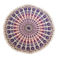 Petite tenture ronde mandala (130 cm) – Paon Violet