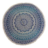 Petite tenture ronde mandala (130 cm) – Bleu Classique