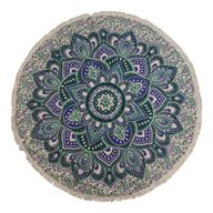 Petite tenture ronde mandala (130 cm) – Sarcelle & Bleu