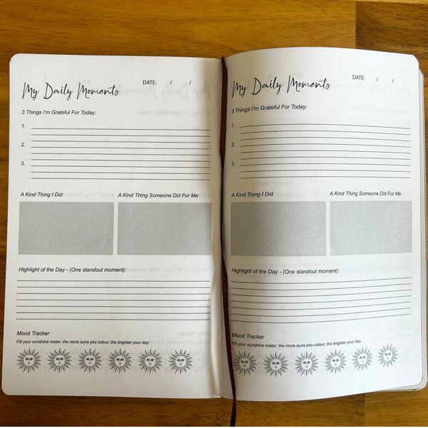 Journal de gratitude rigide 120 pages Ivoire & Or " Mes jours ensoléillés "
