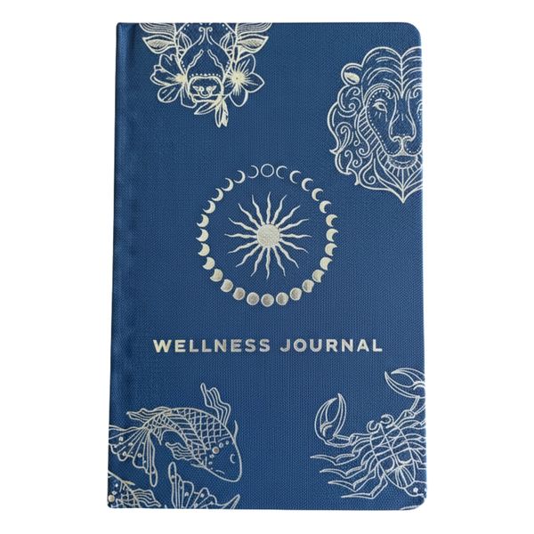 Journal de bien-être rigide Zodiaque 120 pages – Bleu Foncé & Argent