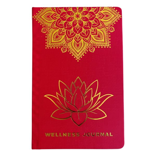 Journal de bien-être rigide Mandala 120 pages Rouge & Or