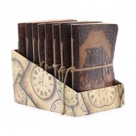 Carnets ésotériques cuir assortis (15x11,5 cm) – Présentoir