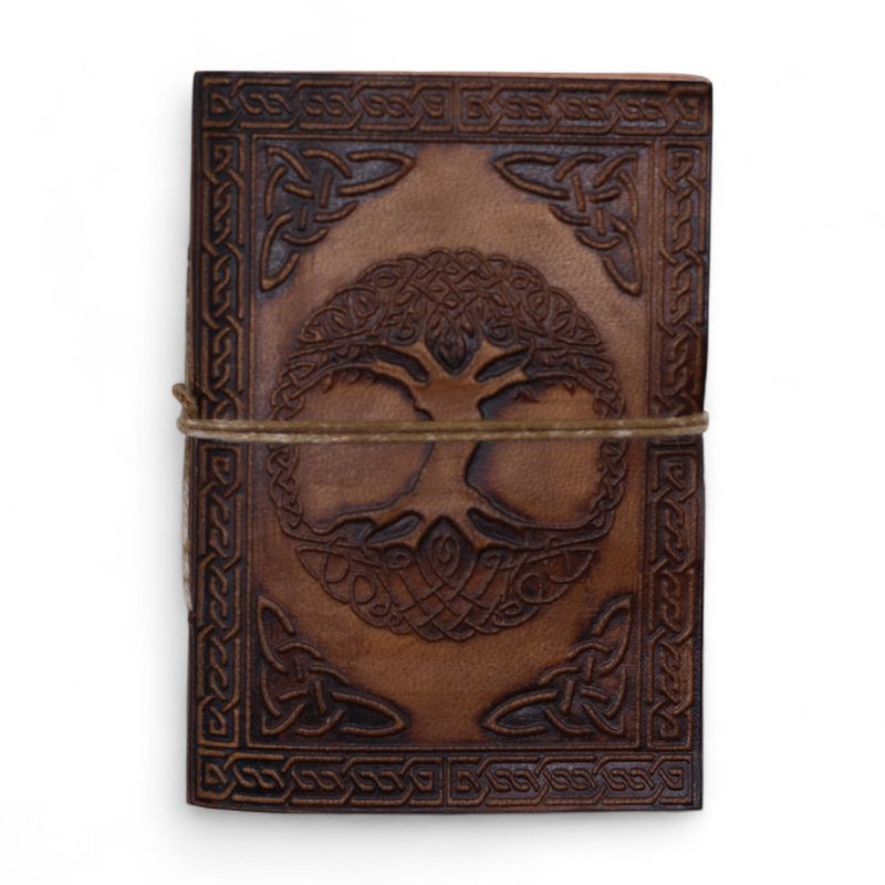 Carnets ésotériques cuir assortis moyens (12,5x9 cm) – Présentoir
