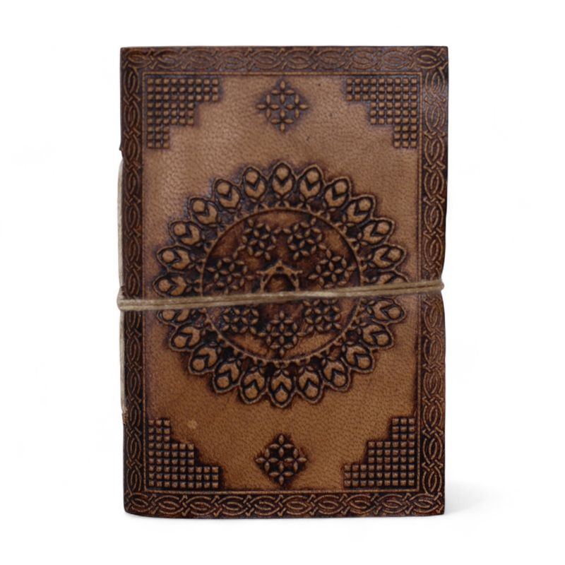 Carnets ésotériques cuir assortis moyens (12,5x9 cm) – Présentoir