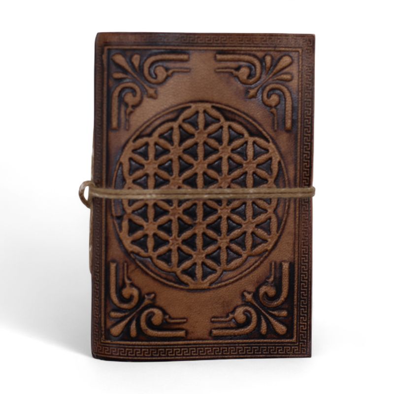 Carnets ésotériques cuir assortis moyens (12,5x9 cm) – Présentoir